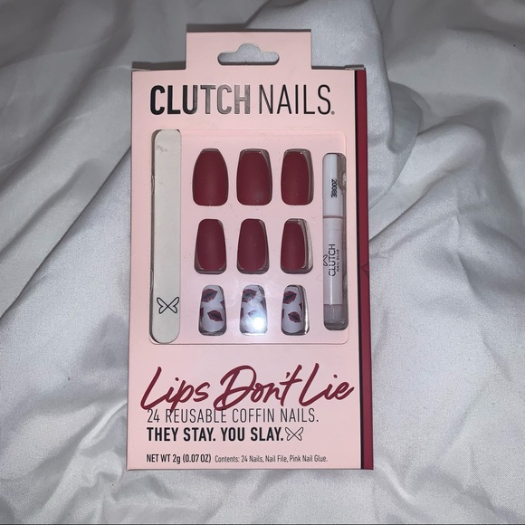 BRAND NEW - Clutch Nails - Lips Don’t Lie coffin shape nails - Picture 2 of 2